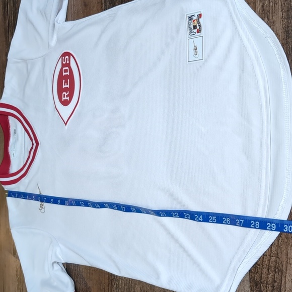 Nike Cooperstown Collection Cincinnati Reds Barry Larkin Home Jersey Size Small - Picture 11 of 11